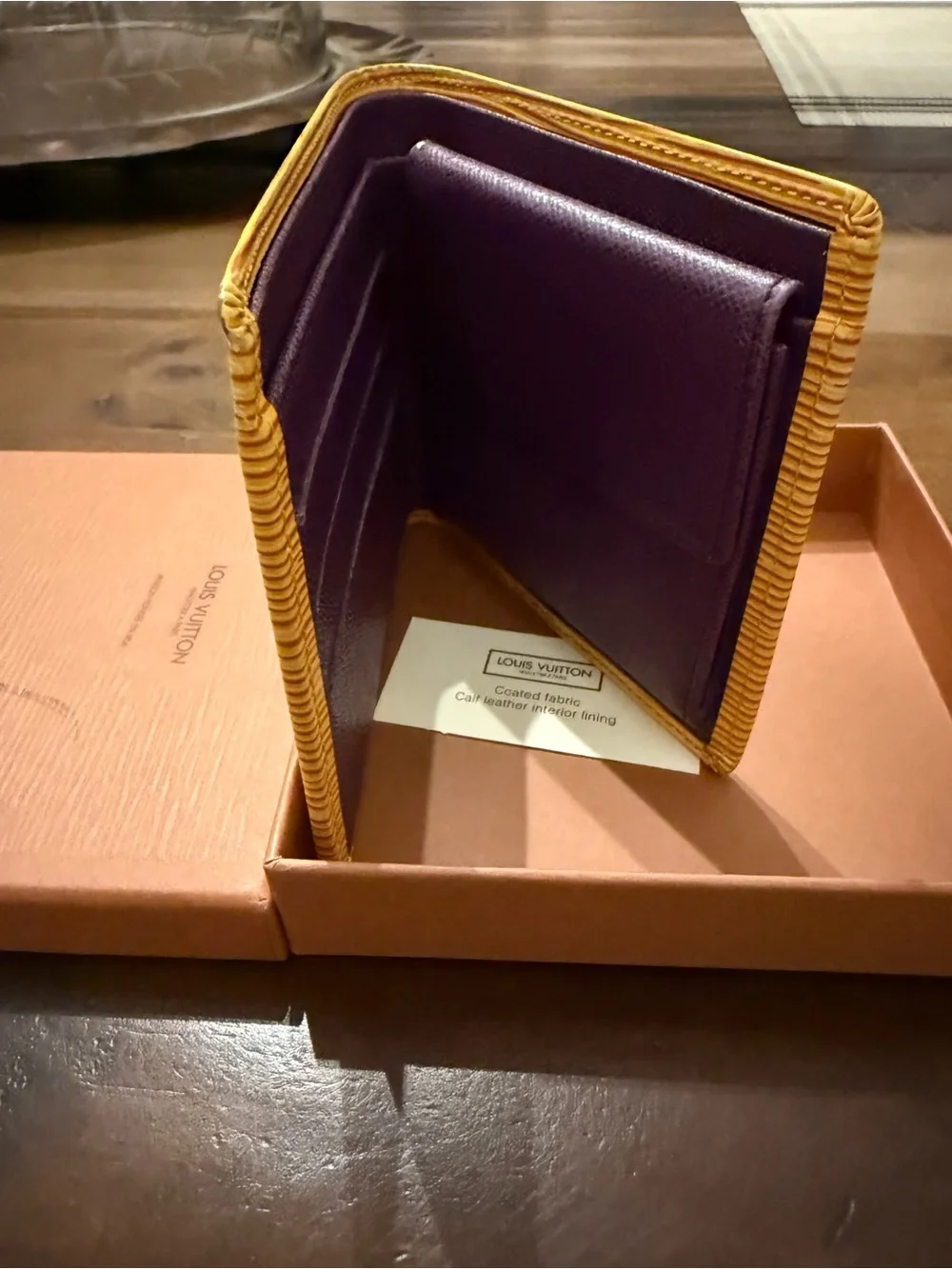 Louis Vuitton Purple Epi Leather Cardholder with Gold Trim